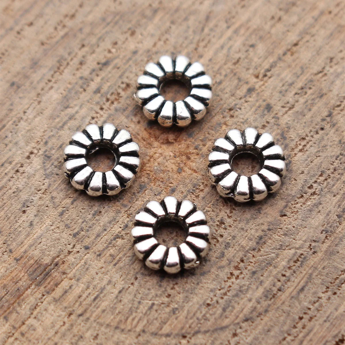 6.8x6.8x1.8mm 0.26g Multicolor Zinc Alloy Round Spacer Beads for DIY Bracelet Necklace Jewelry Making