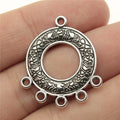 29x25mm 1.7g Antique Silver Zinc Alloy Round Ring Connector Charm for DIY Earring Making