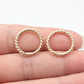 20x20x2.5mm 1.3g KC Gold Tone Zinc Alloy Twisted Round Ring Connector Findings for DIY Jewelry Making
