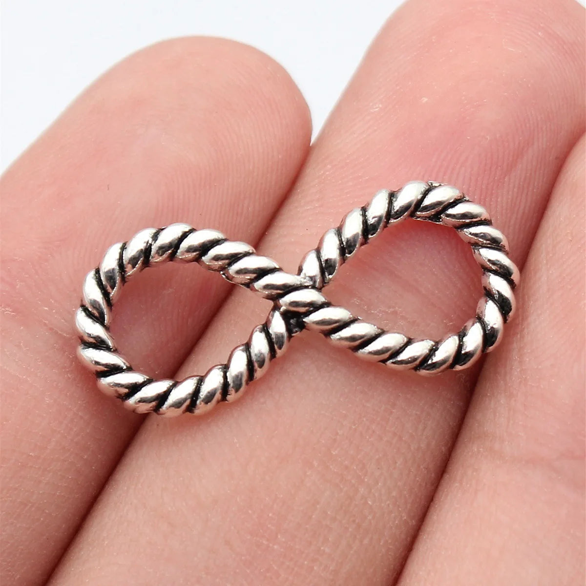 29x12mm 1.8g Multicolor Zinc Alloy Rope Infinity Symbol Connector Charm for DIY Bracelet Making