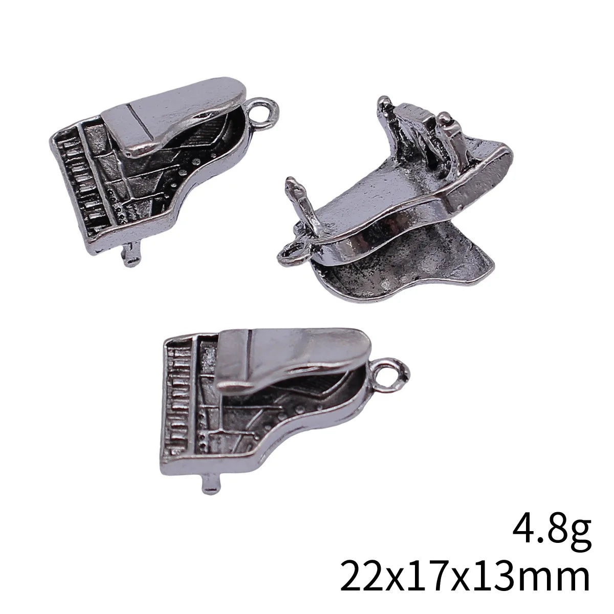 22x17x13mm 4.8g Antique Silver Zinc Alloy Piano Charm Pendant for DIY Necklace and Bracelet Making