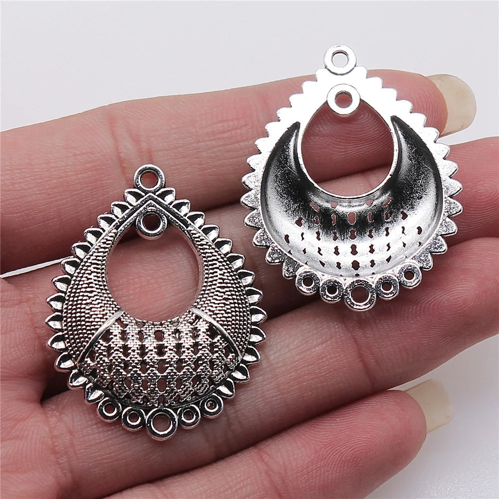 31x39mm 4.2g Multicolor Zinc Alloy Earring Connector Charm for DIY Dangle Earrings Jewelry Making
