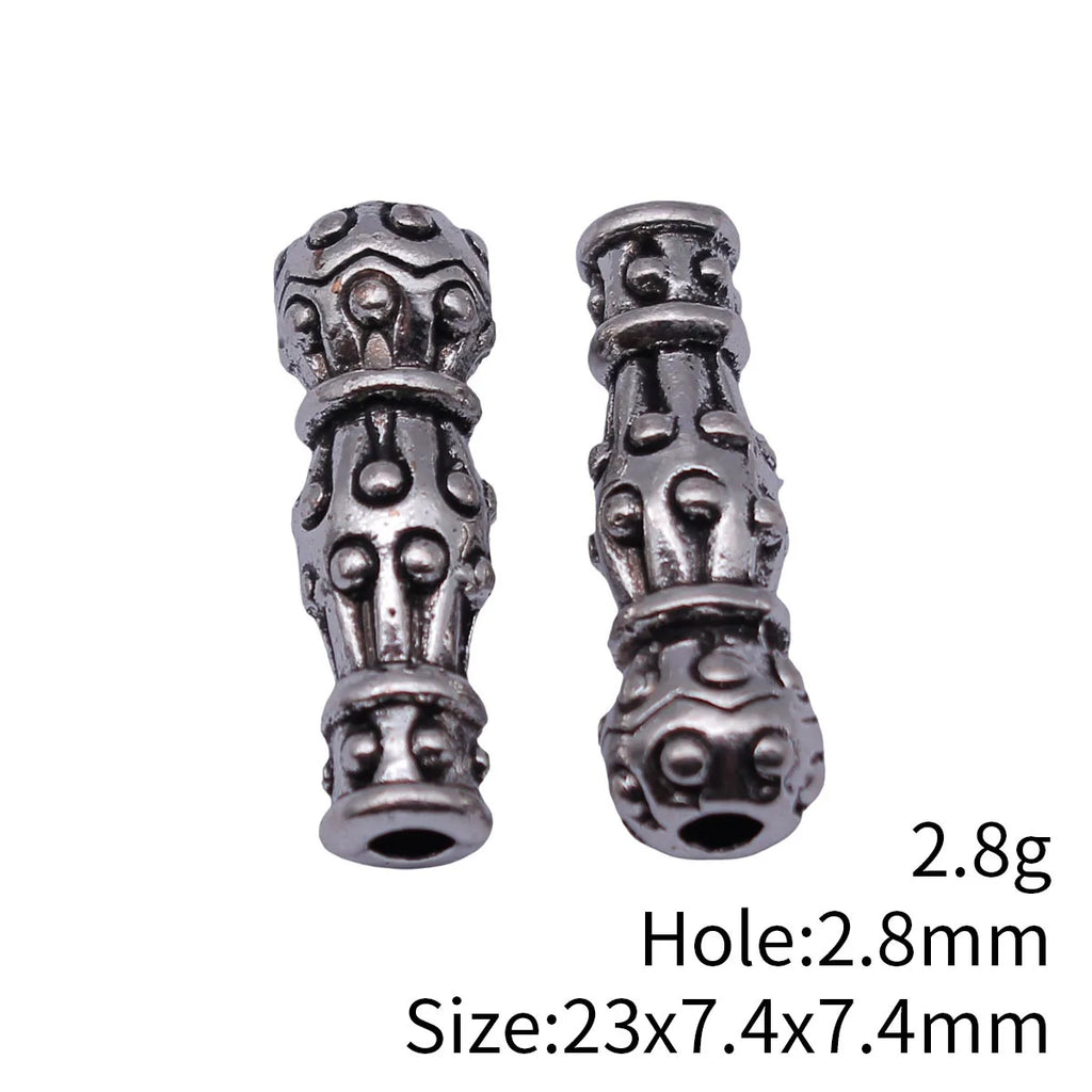 23x7.4x7.4mm 2.8g Antique Silver Zinc Alloy Imam Prayer Rosary Loose Metal Beads for Tasbih Jewelry Making