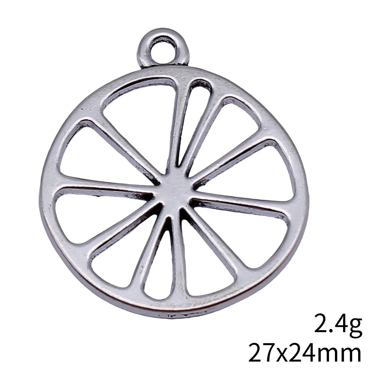 27x24mm 2.4g Multicolor Zinc Alloy Hollow Lemon Slice charm pendant for DIY bracelet necklace jewelry