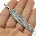 80x13mm 6.3g Antique Silver Zinc Alloy Large Feather Charm Pendant for DIY Necklace Jewelry Making
