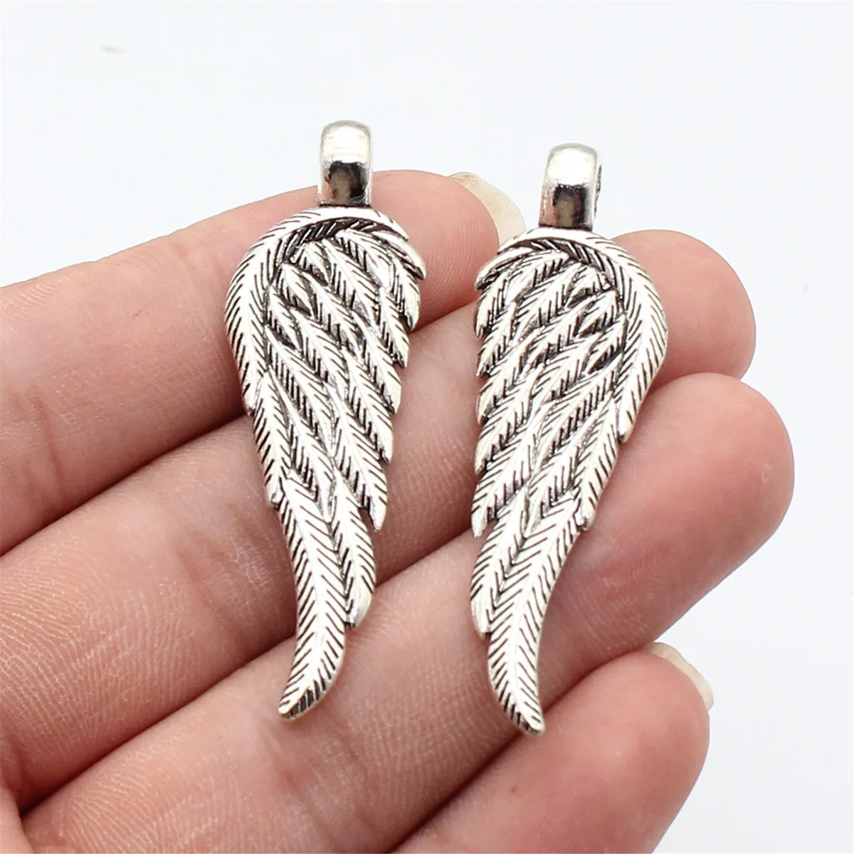 56x18mm 5.4g Antique Silver Zinc Alloy Wing Charm Pendant for DIY Necklace Bracelet Jewelry Making
