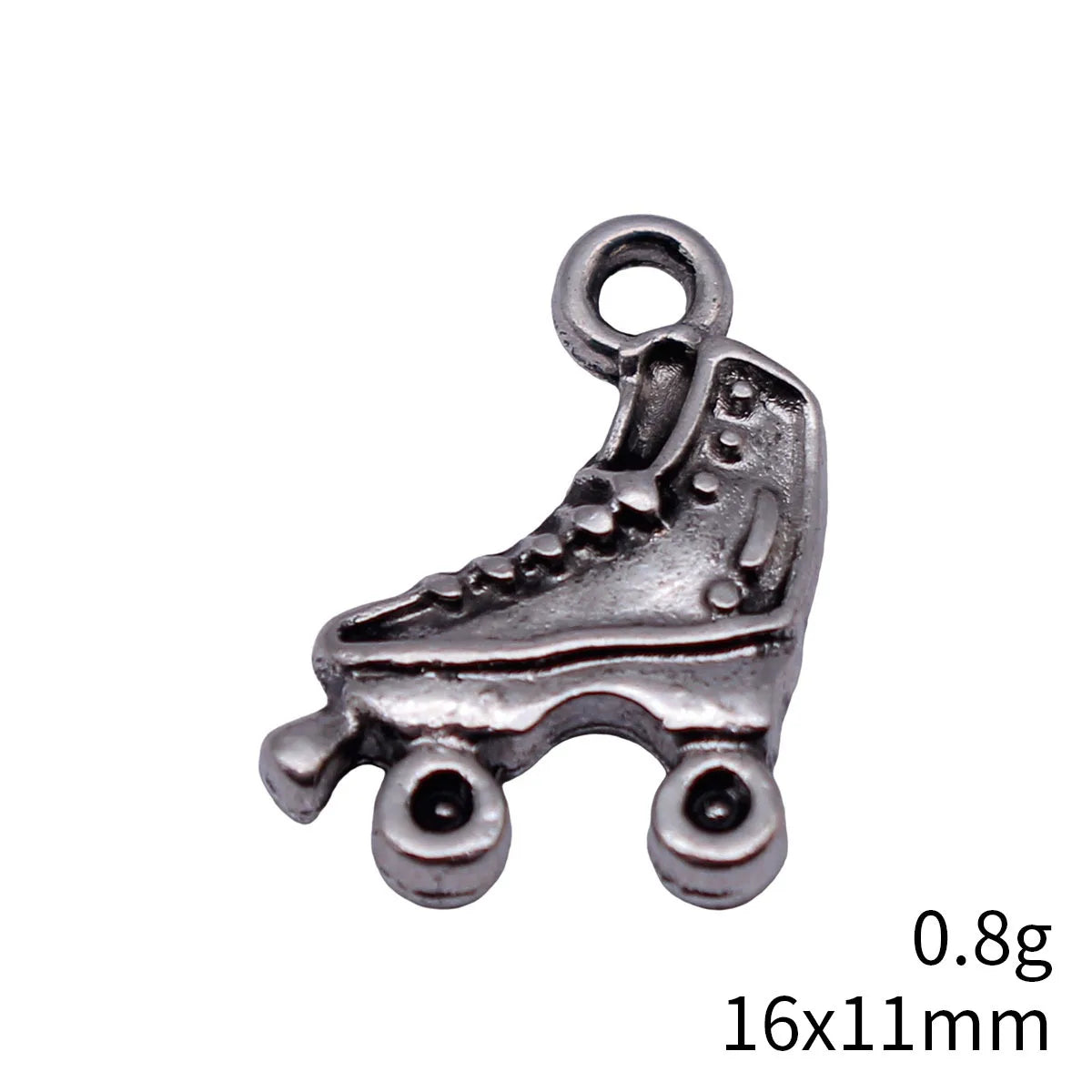 16x11mm 0.8g Antique Silver Zinc Alloy Roller Skate Charm Pendant for DIY Bracelet Necklace Making