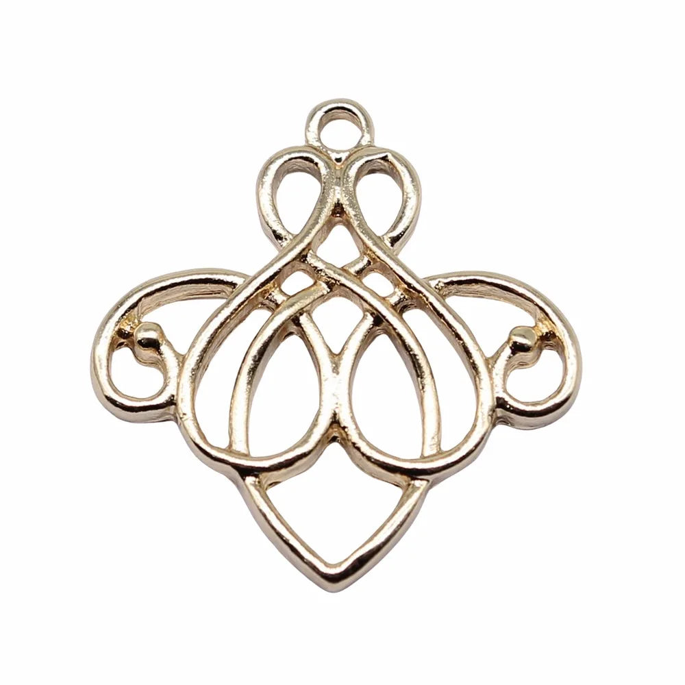 25x24mm 2g KC Gold Zinc Alloy Geometric Charm Pendant for DIY Necklace Bracelet Making