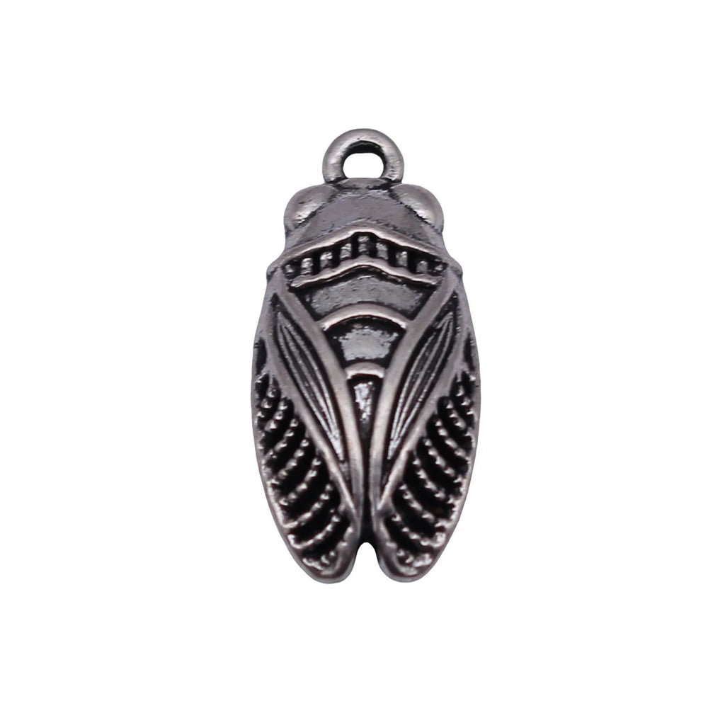23x11mm 1.6g Antique Silver Zinc Alloy Cicada Charm Pendant for DIY Necklace Bracelet Making