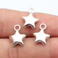 15x12mm 1.6g Antique Silver Zinc Alloy Star Charm Pendant for DIY Necklace Bracelet Jewelry Making