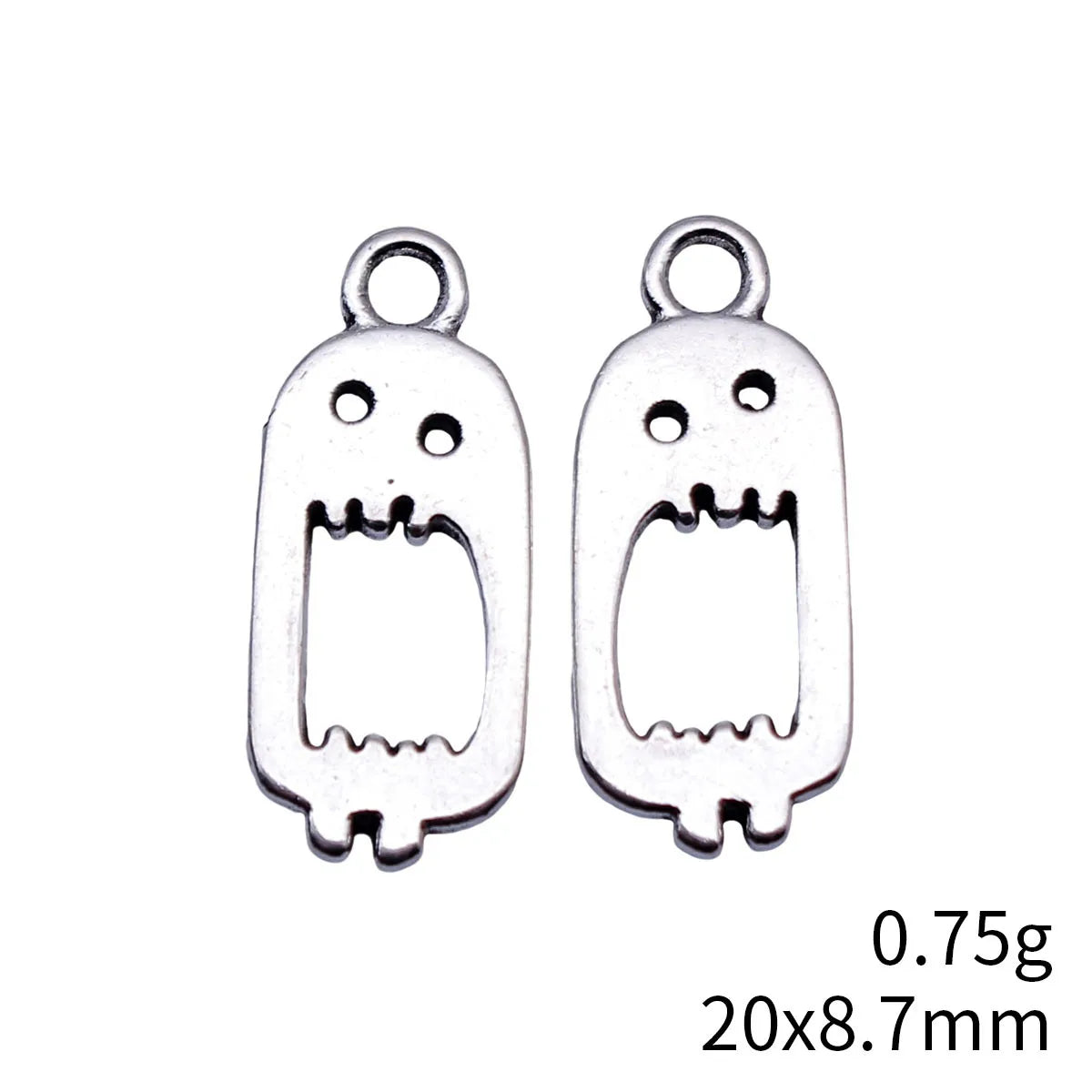 20x8.7mm 0.75g Antique Silver Zinc Alloy Cartoon Big Mouth Charm Pendant for DIY Necklace Jewelry Making