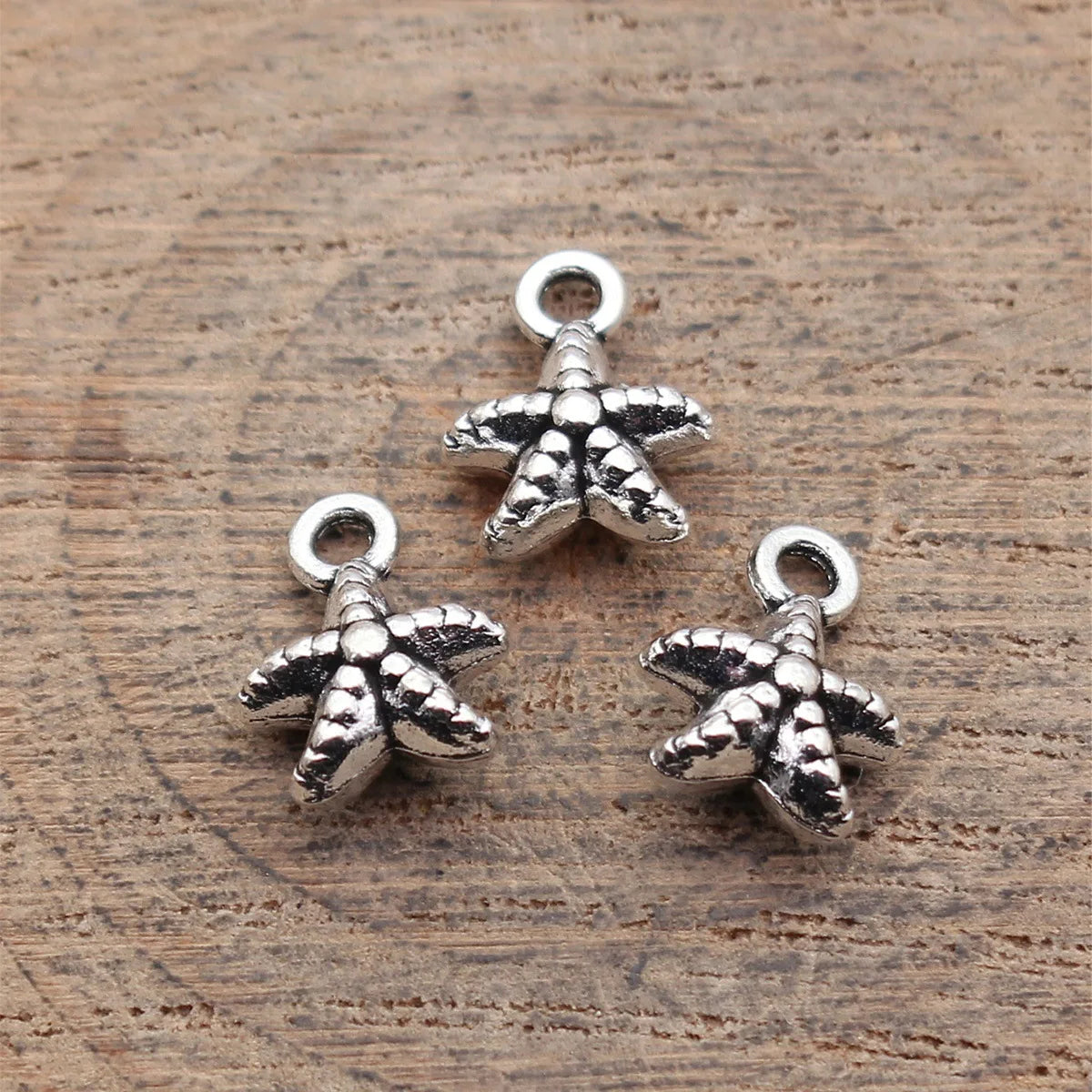12x9x5mm 0.79g Antique Silver Zinc Alloy Starfish Charm Pendant for Ocean Theme Jewelry Making