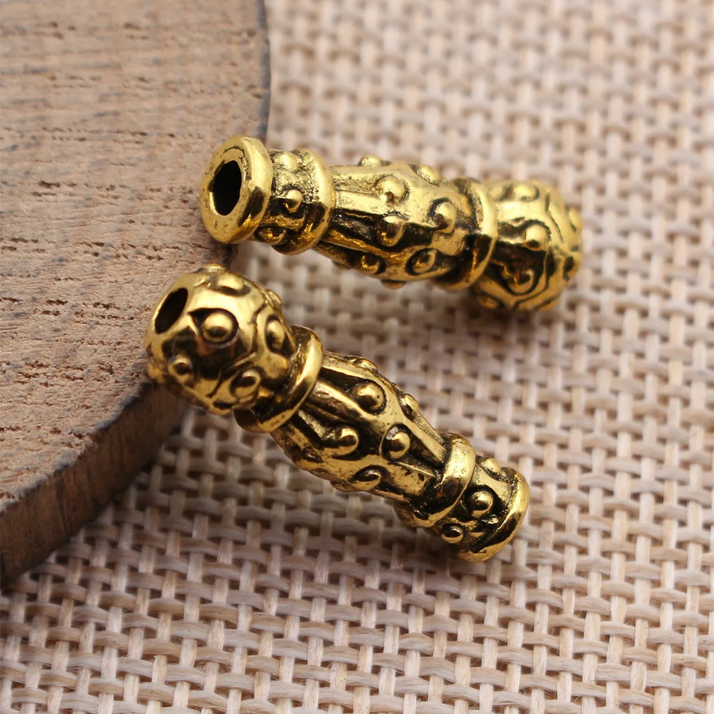 23x7.4x7.4mm 2.8g Antique Gold Zinc Alloy Imam Prayer Bead Loose Metal Beads for Rosary Jewelry Making