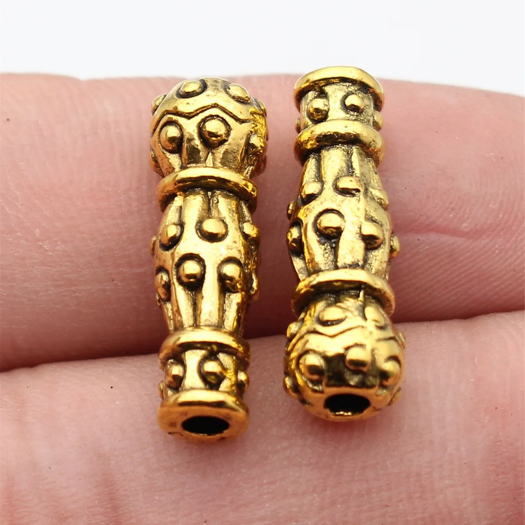 23x7.4x7.4mm 2.8g Antique Gold Zinc Alloy Imam Prayer Bead Loose Metal Beads for Rosary Jewelry Making