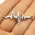 44x20mm 1.8g Multicolor Zinc Alloy Heartbeat ECG Connector Charm for DIY Bracelet Jewelry Making