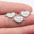 19x10mm 0.81g Antique Silver Tone Zinc Alloy LOVE YOU Heart Connector Charm for DIY Bracelet Necklace