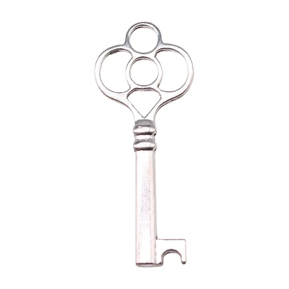 43x17mm 2.4g Antique Silver Zinc Alloy Key Charm Pendant for DIY Necklace Bracelet and Zakka Jewelry Making