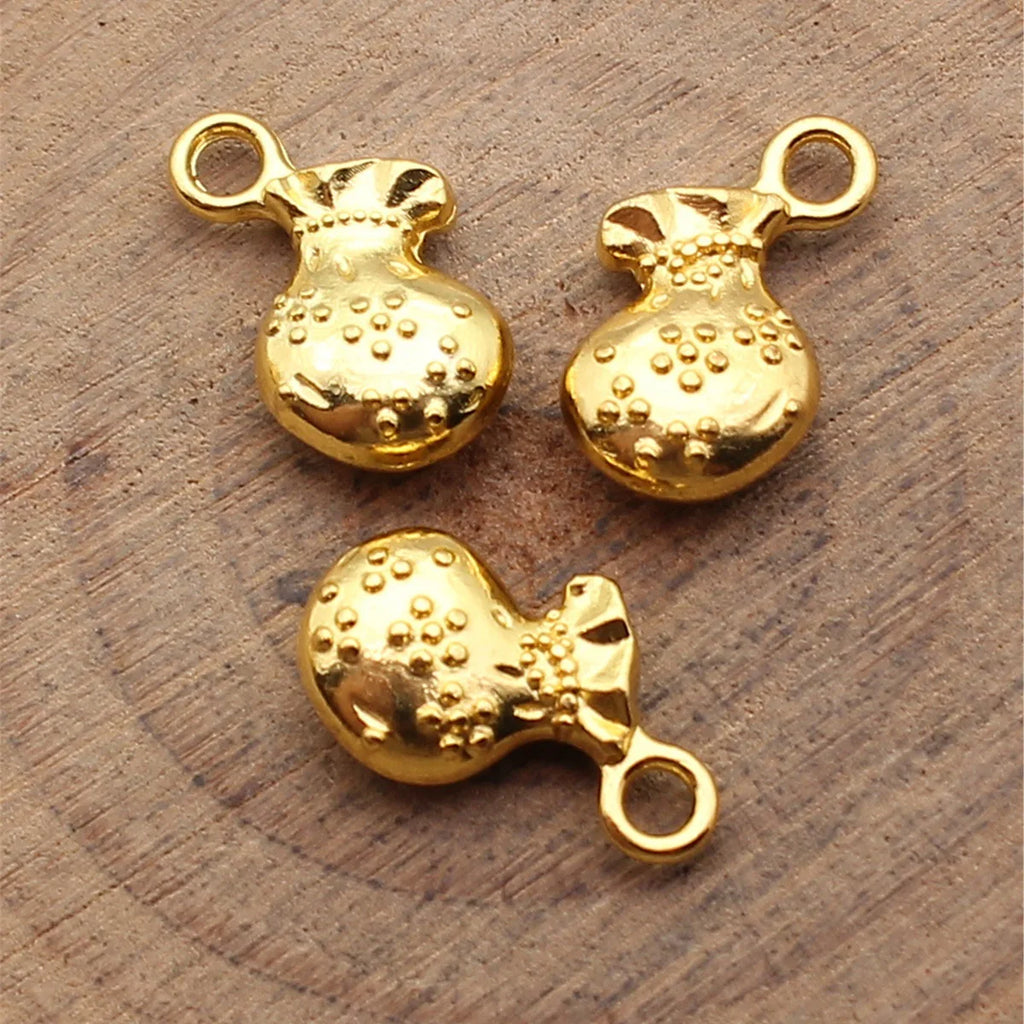 16x9x4.9mm 1.5g Bright Gold Zinc Alloy Money Bag Charm Pendant for DIY Necklace Bracelet Jewelry