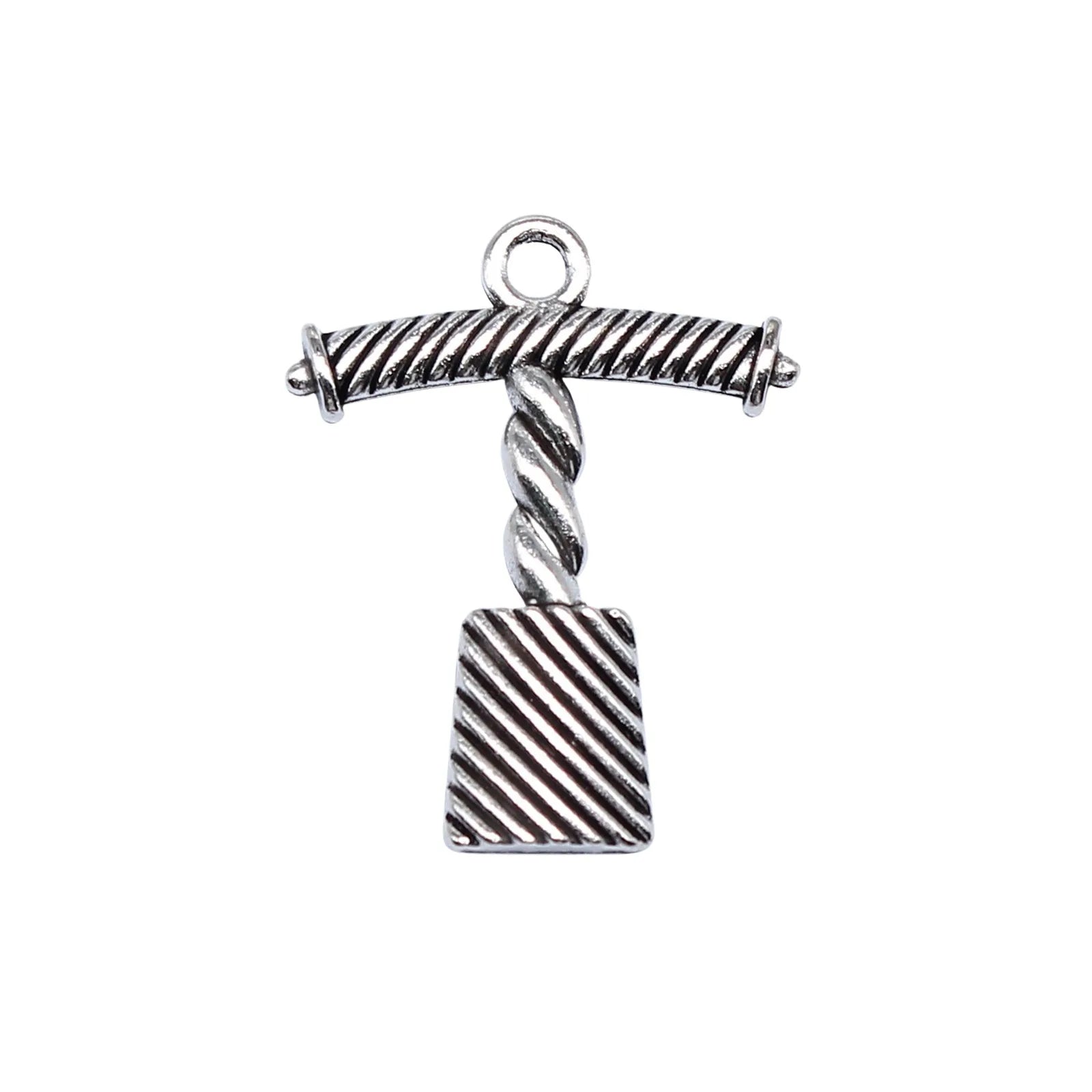 25x20mm 1.7g Antique Silver Zinc Alloy Bottle Opener Charm Pendant for DIY Necklace Bracelet Making