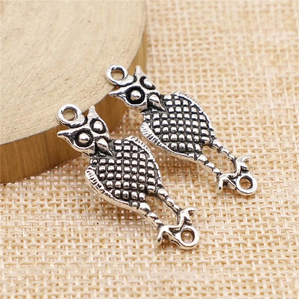 33x12mm 3.3g Multicolor Zinc Alloy Owl Cat Connector Charm for Bracelet Earring Jewelry Making
