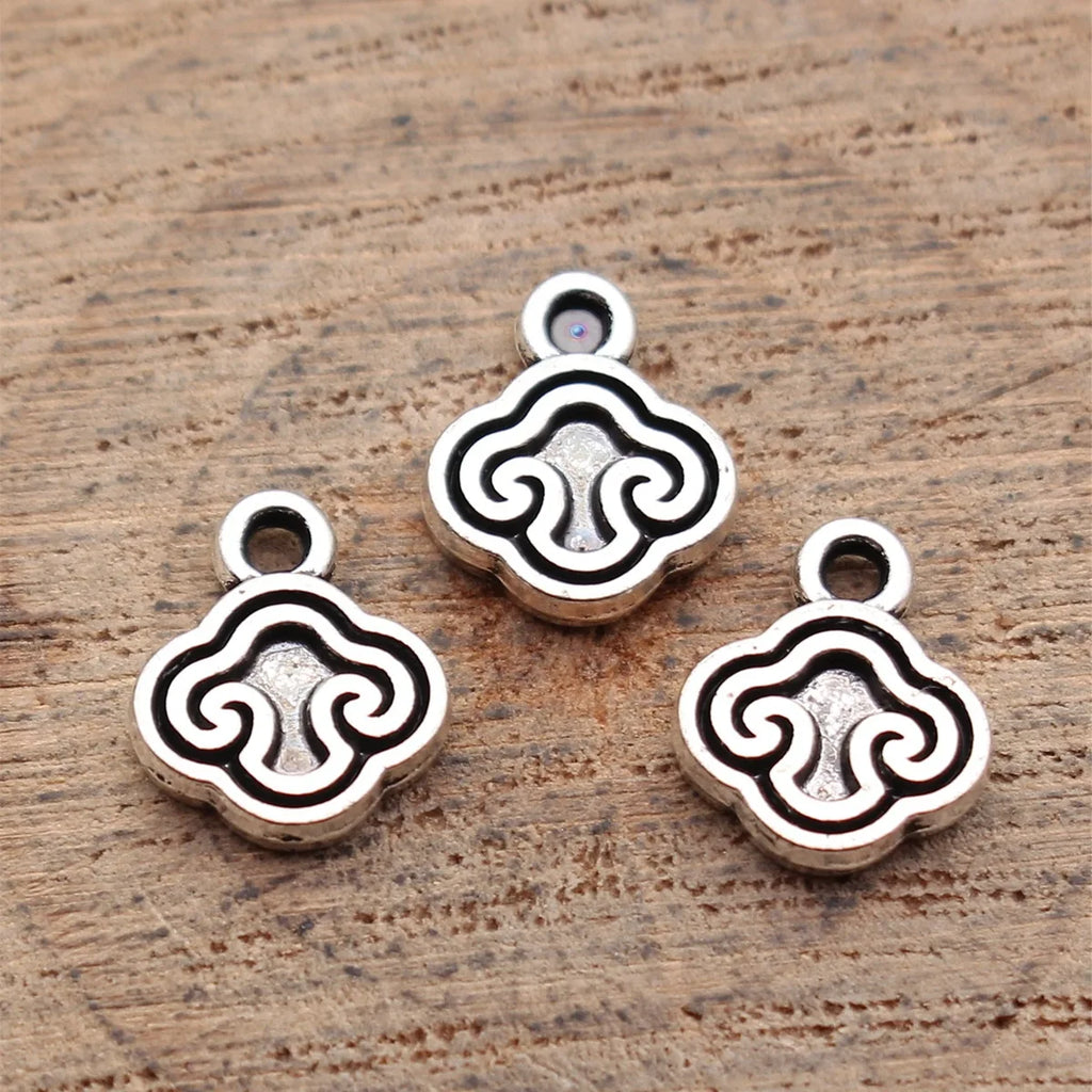 9.7x8.3mm 0.44g Antique Silver Zinc Alloy Chinese Auspicious Cloud charm pendant for DIY jewelry making