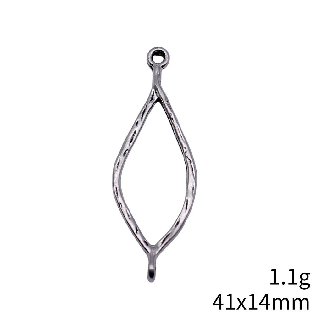 41x14mm 1.1g Multicolor Zinc Alloy Hollow Marquise Eye connector charm for DIY bracelet jewelry making
