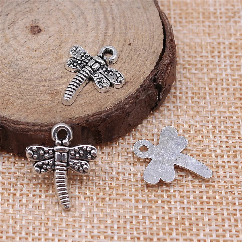 19x15mm 1.2g Multicolor Zinc Alloy Dragonfly Charm Pendant for DIY Necklace Bracelet Making