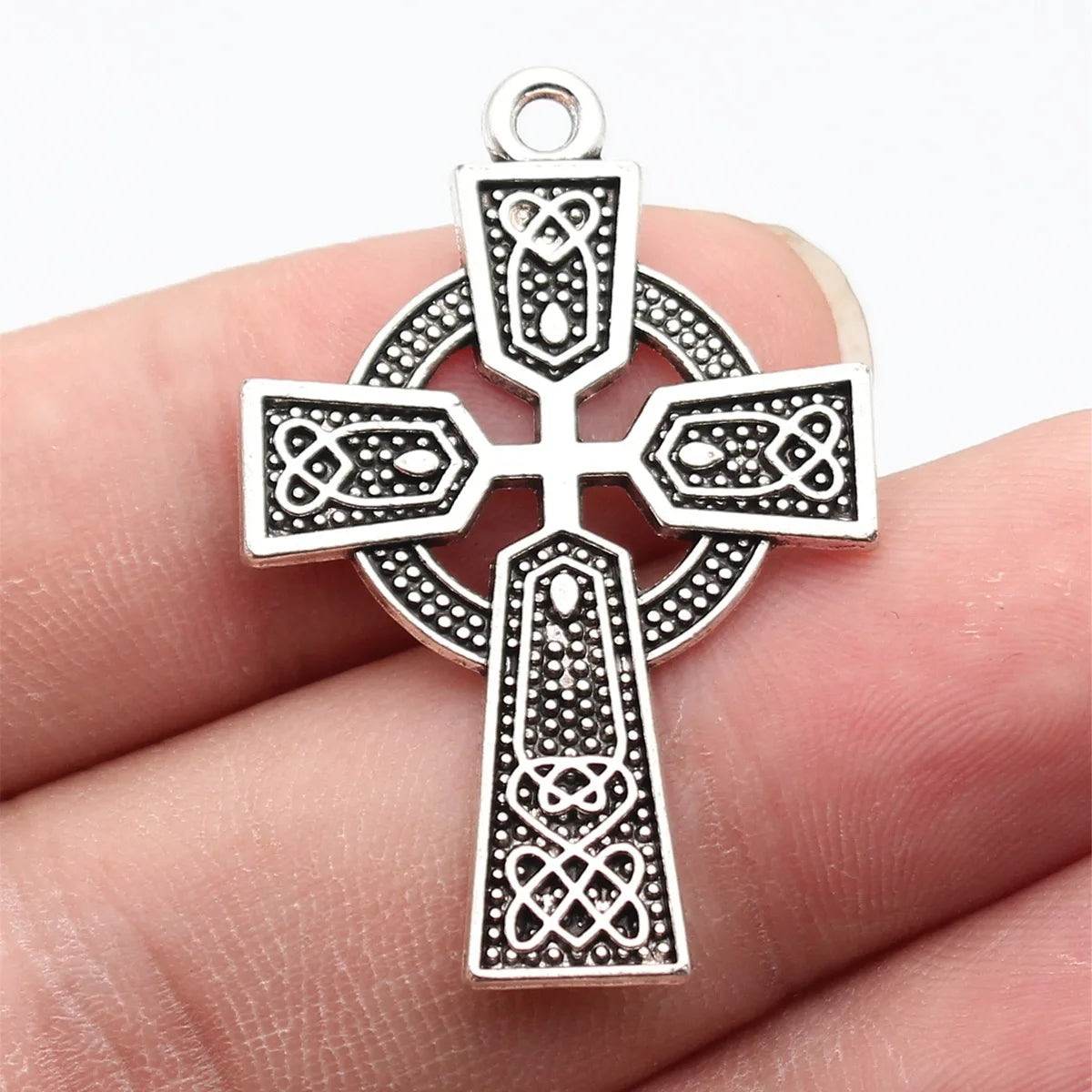 40x27mm 4.1g Antique Silver Zinc Alloy Celtic Knot Cross Charm Pendant for DIY Necklace Jewelry Making
