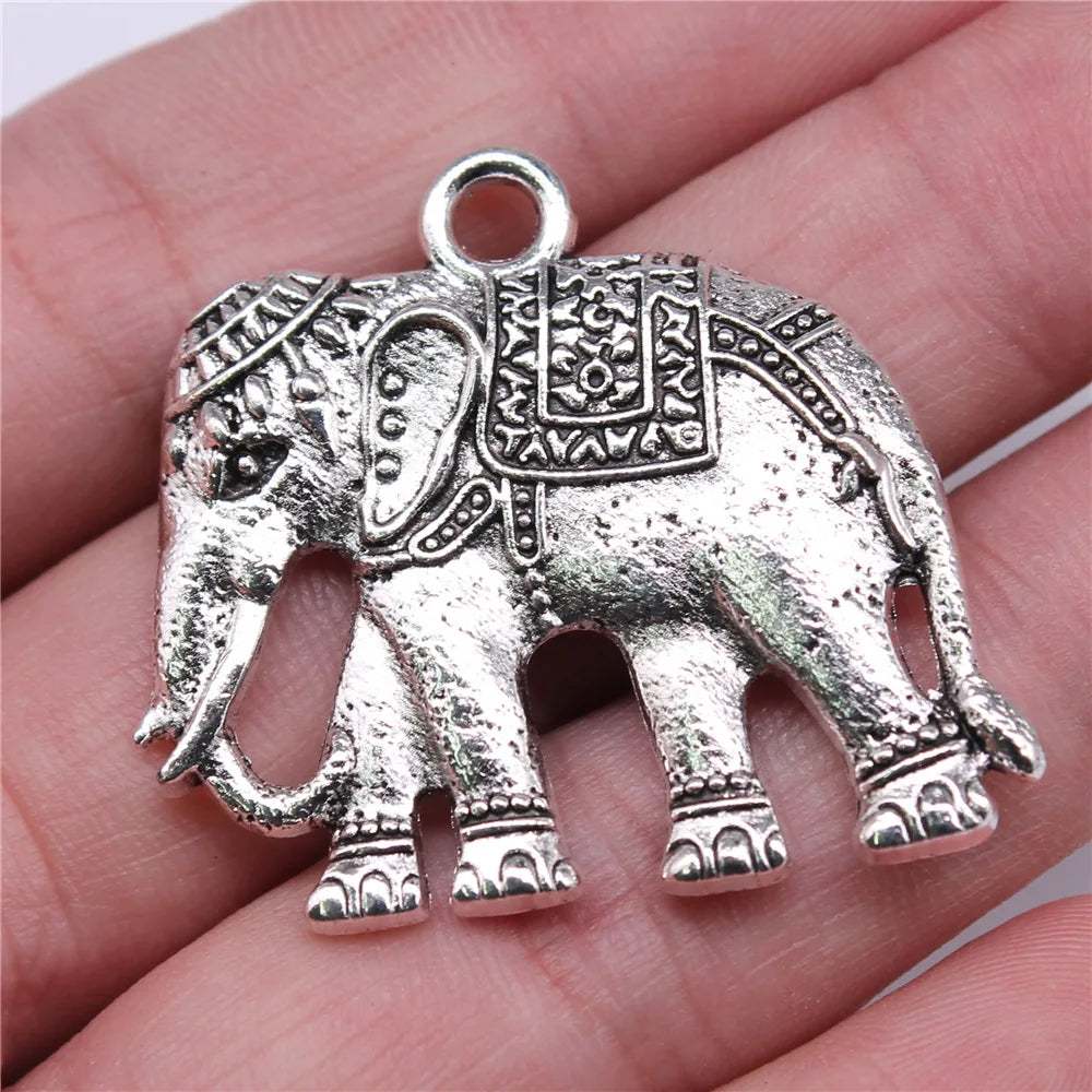 37x34mm 6.7g Multicolor Zinc Alloy Thai Elephant Charm Pendant for DIY Bracelet Necklace Making