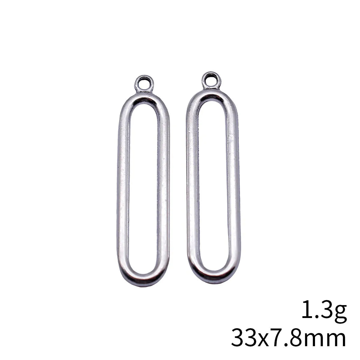 33x7.8mm 1.3g Multicolor Zinc Alloy Hollow Oval Geometric Charm Pendant for DIY Jewelry Making