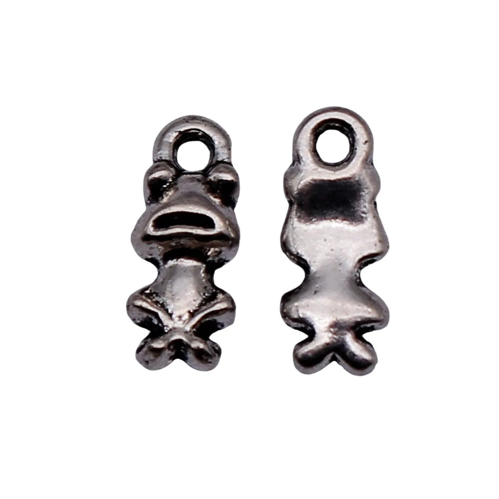 11x4.4mm 0.35g Antique Silver Zinc Alloy Frog Charm Pendant for DIY Necklace Bracelet Jewelry Making