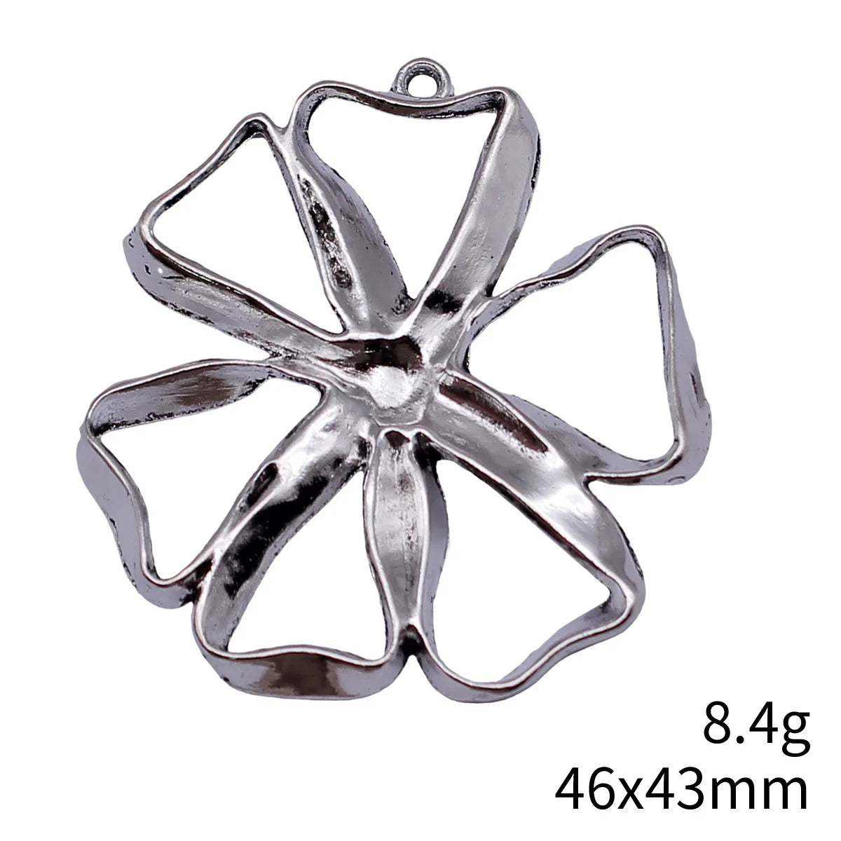 46x43mm 8.4g Antique Silver Zinc Alloy Openwork Geometric Flower Hollow Charm Pendant for DIY Jewelry Making