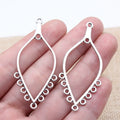 54x24mm 1.9g Antique Silver Zinc Alloy Teardrop Earring Connector Charm for Dangle Earrings Making