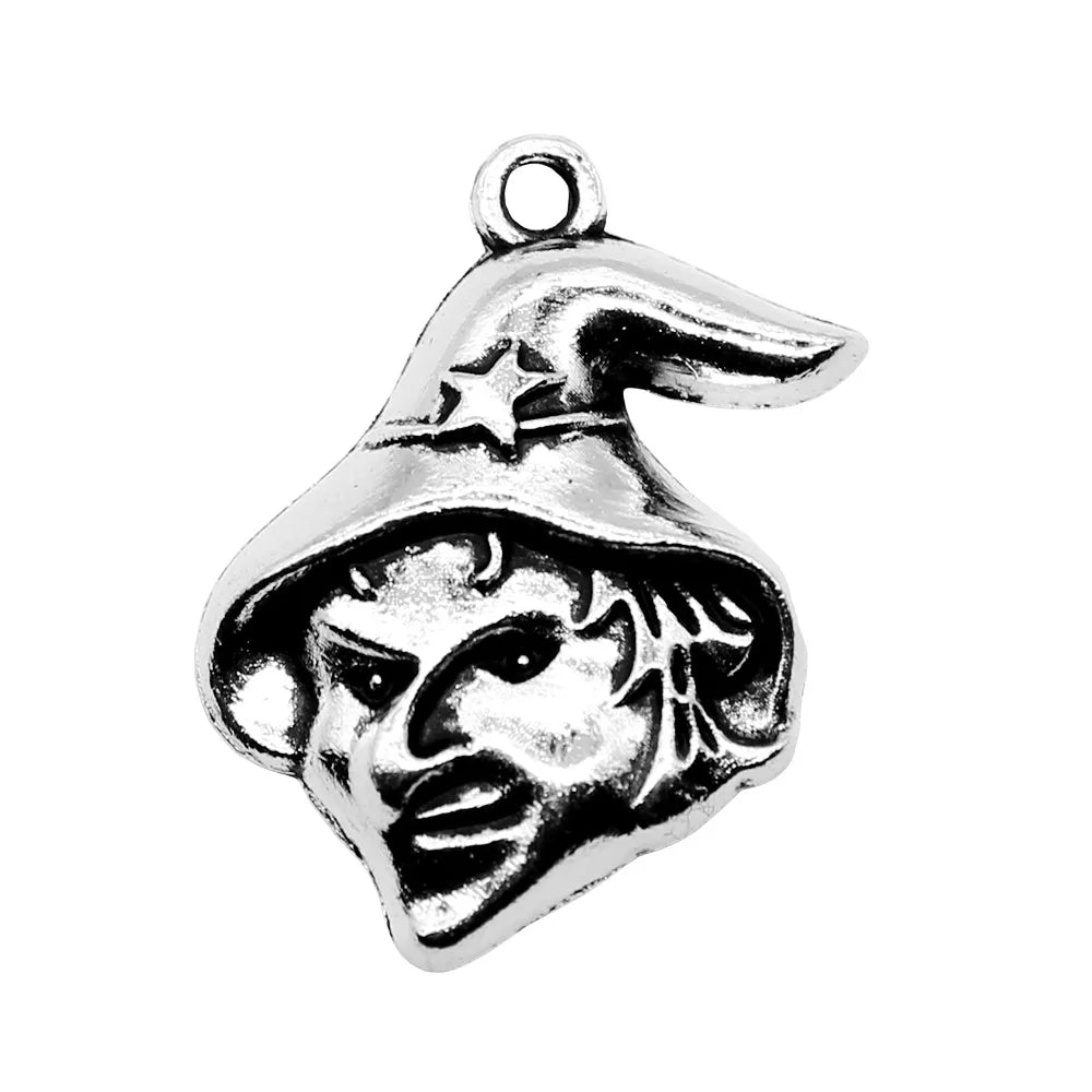 23x16mm 1.6g Antique Silver Zinc Alloy Clown Charm Pendant for Necklace Bracelet DIY Jewelry