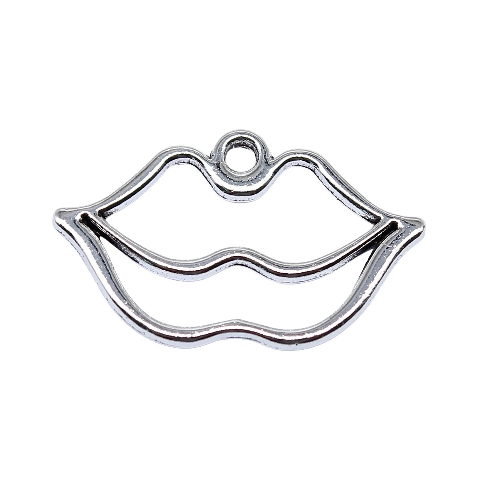 15x24mm 0.91g Antique Silver Zinc Alloy Lips Charm Pendant for DIY Necklace Bracelet Jewelry Making