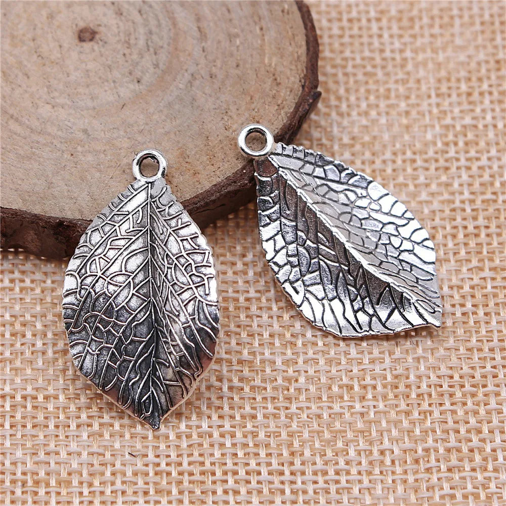 35x20mm 3g Multicolor Zinc Alloy Leaf Charm Pendant for DIY Necklace Bracelet Jewelry Making
