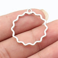 30x28mm 1.4g Multicolor Zinc Alloy Hollow Flower Frame Charm Pendant for DIY Necklace Earrings
