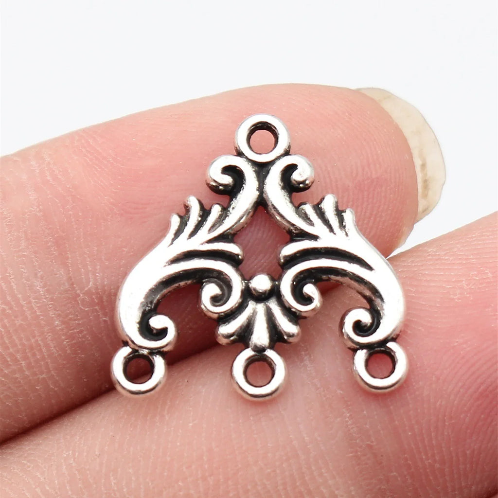 20x20mm 1.3g Antique Silver Zinc Alloy Vintage Earring Connector Charms for DIY Earrings Jewelry Making