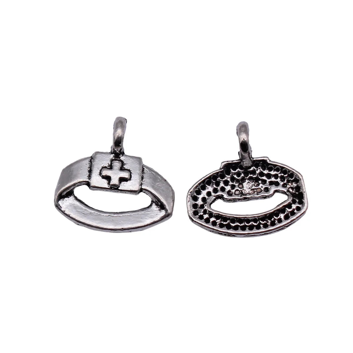 11x11mm 0.39g Antique Silver Zinc Alloy Nurse Hat Nurse Cap Charm Pendant for DIY Necklace Bracelet Jewelry