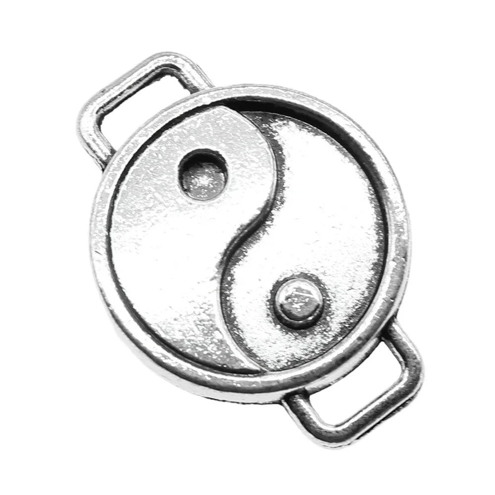 28x21mm 5.8g Antique Silver Zinc Alloy Tai Chi Connector Charm for DIY Bracelet Necklace Jewelry