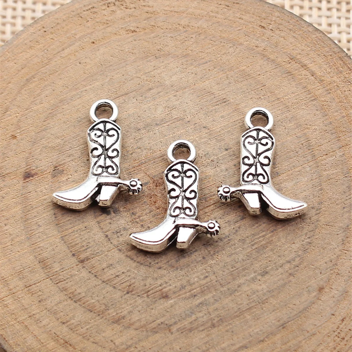16x12mm 0.94g Multicolor Zinc Alloy Cowboy Boot Charm Pendant for DIY Necklace Bracelet Jewelry