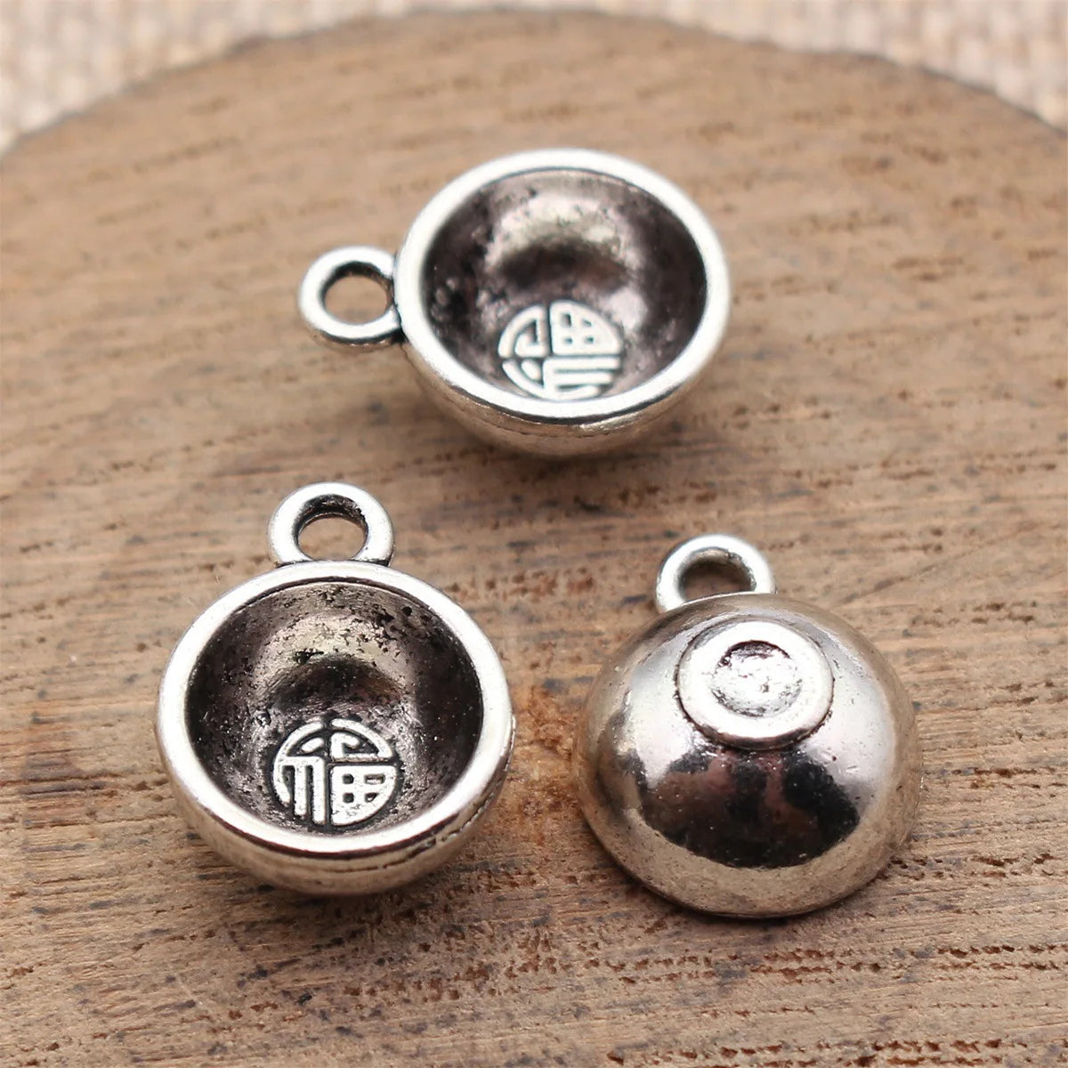 14x11x6mm 1.6g Multicolor Zinc Alloy Chinese Fu Bowl Charm Pendant for DIY Necklace Jewelry Making