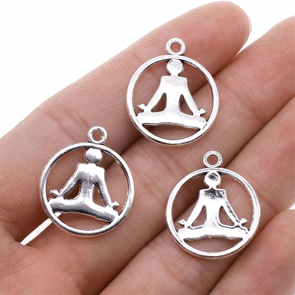 20x23mm 1.5g Antique Silver Zinc Alloy Buddha Statue Charm Pendant for DIY Necklace Bracelet Making