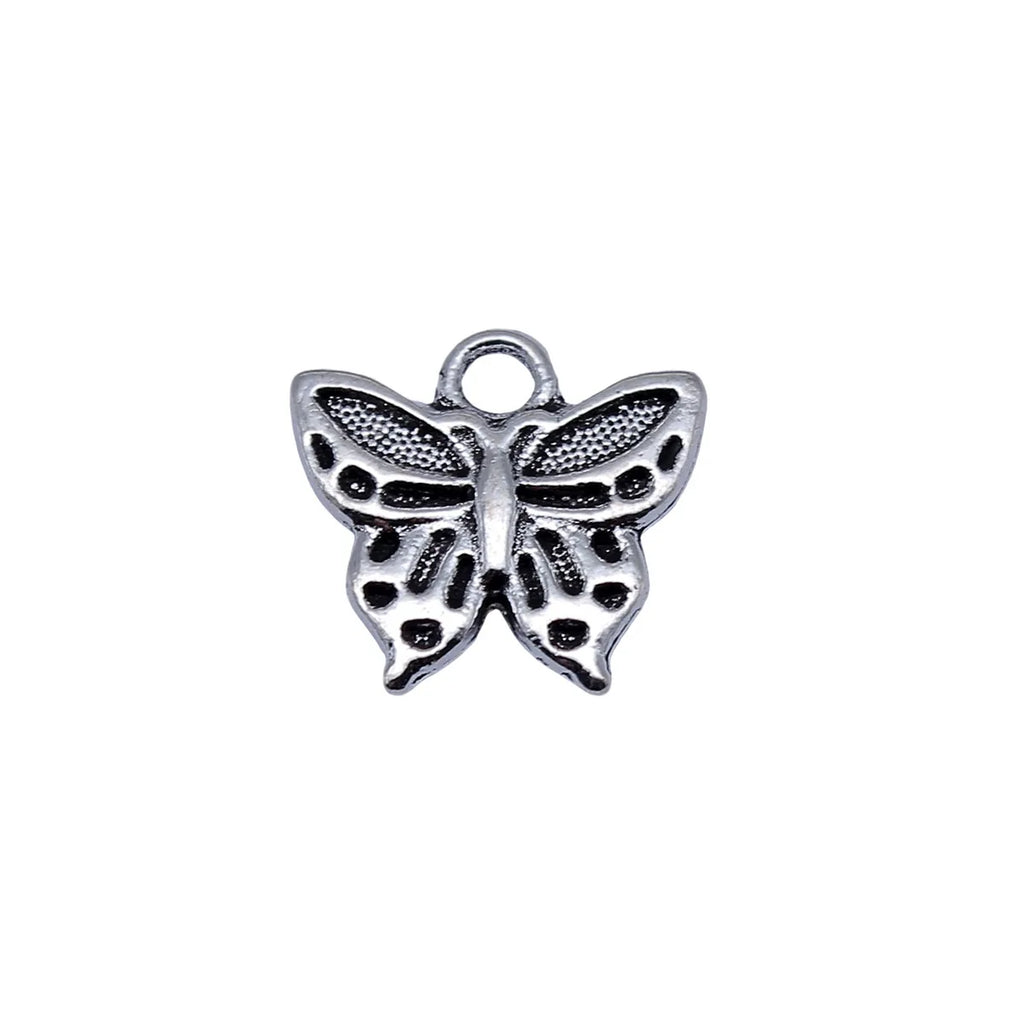 15x14mm 1.45g Antique Silver Zinc Alloy Butterfly Charm Pendant for DIY Necklace Bracelet Jewelry