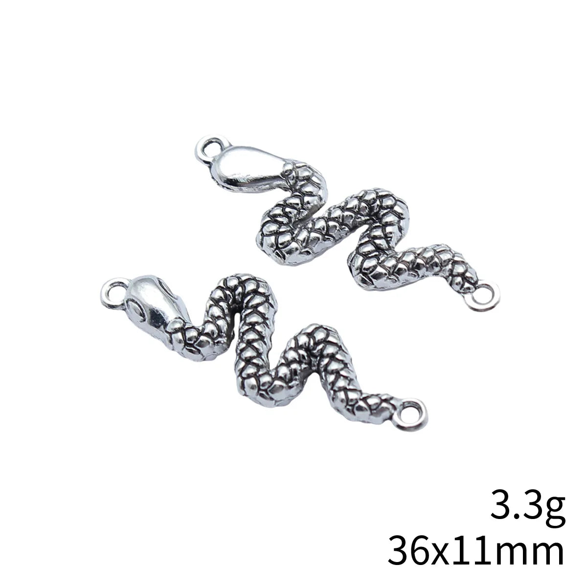 36x11mm 3.3g Antique Silver Zinc Alloy Snake Connector Charm for DIY Necklace Bracelet Jewelry Making