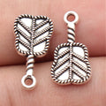 18x9.6mm 0.83g Antique Silver Zinc Alloy Palm Fan Charm Pendant for DIY Necklace Bracelet Making