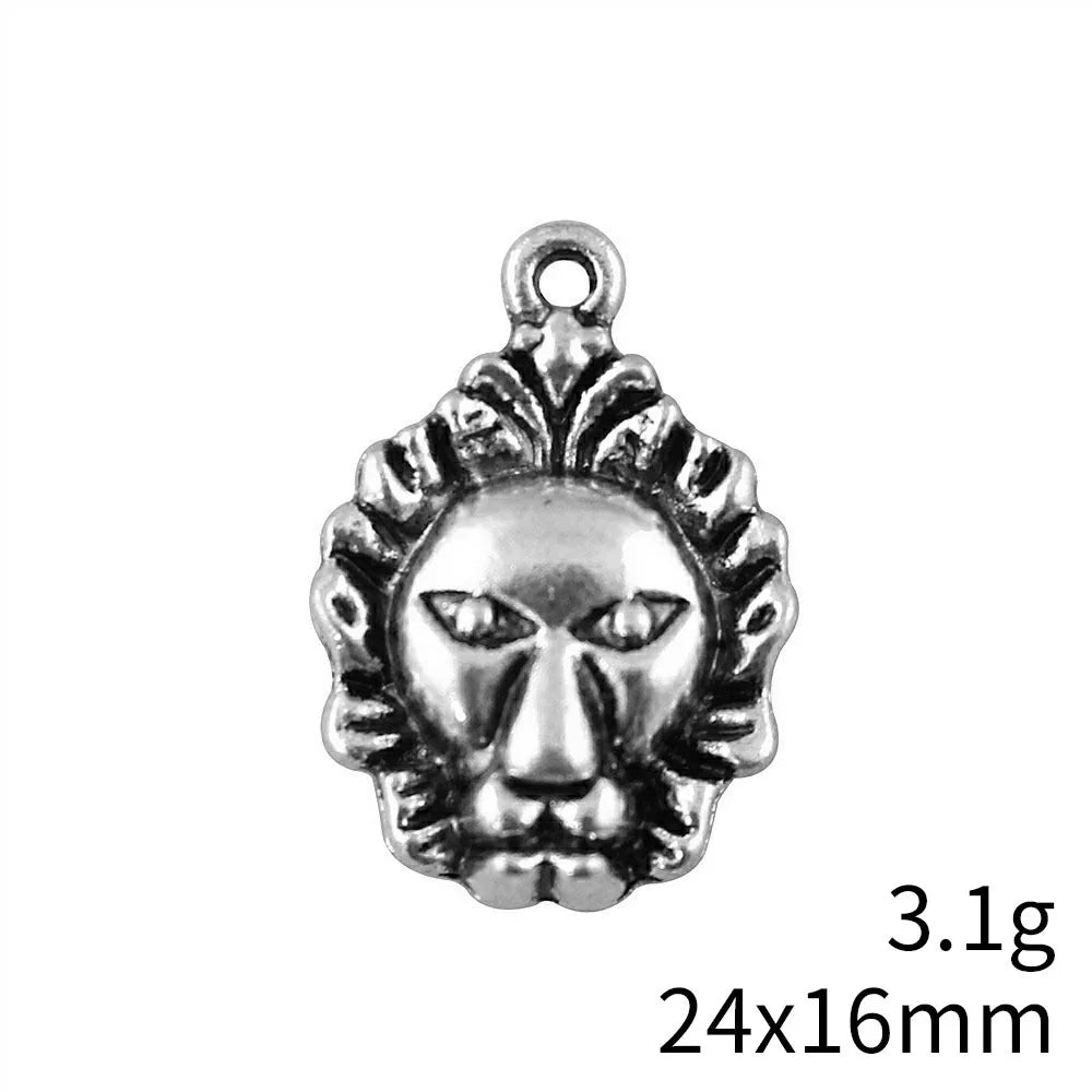 24x16mm 3.1g Antique Silver Zinc Alloy Lion Charm Pendant for DIY Necklace Bracelet Jewelry Making