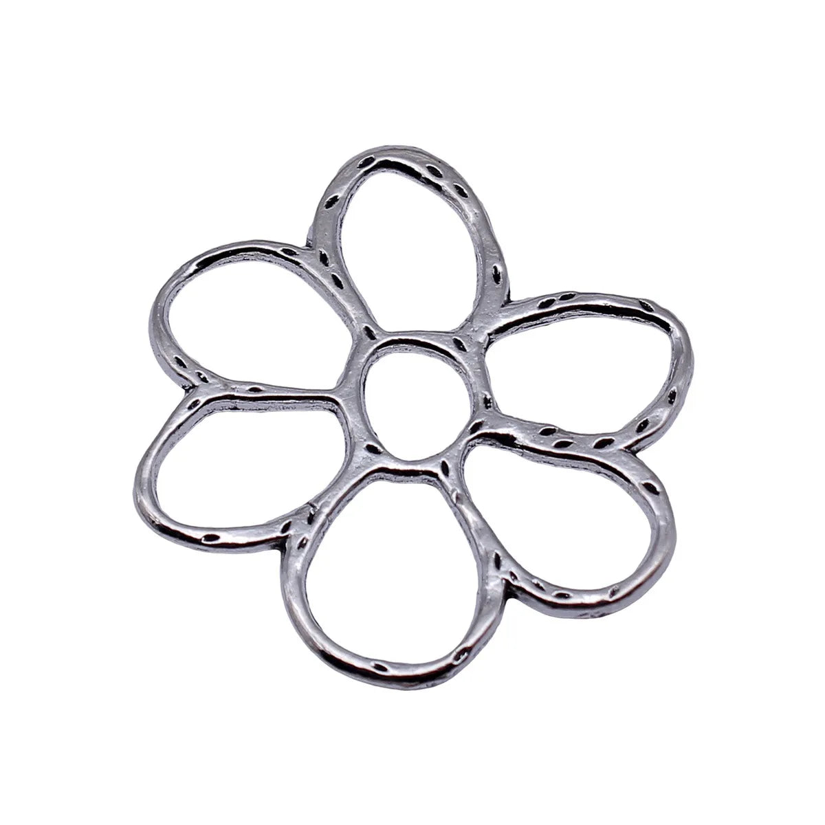 39x34mm 4g Antique Silver Zinc Alloy Openwork Flower Hollow Connector Charm for DIY Jewelry Making