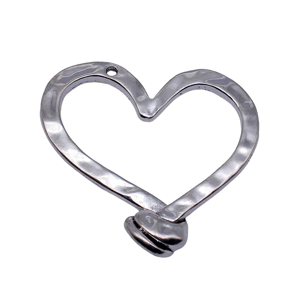 50x47mm 13.8g Antique Silver Zinc Alloy Hammered Nail Heart Charm Pendant for DIY Jewelry Making