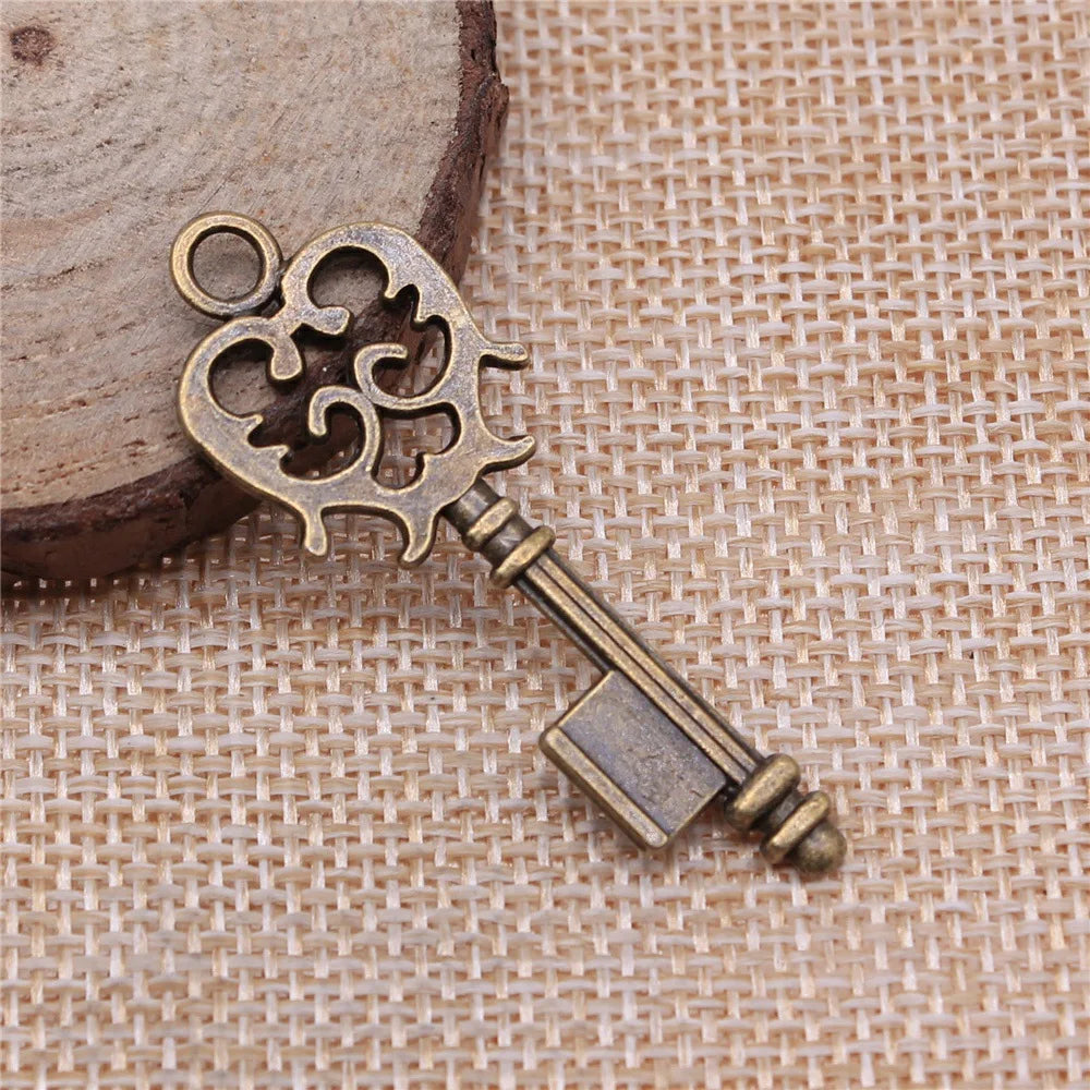 49x17mm 2.9g Multicolor Zinc Alloy Key Charm Pendant for DIY Keychain Necklace Bracelet Making